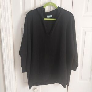 Michael Gabriel Oversized Black Women's 100% Cashmere V-Neck Sweater